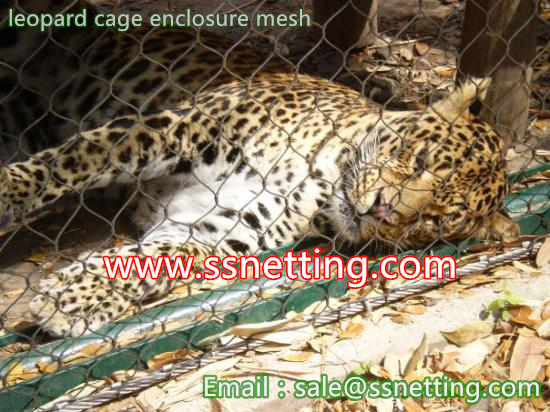 Zoo Leopard Fence Malla, Cuerda de alambre de acero Leopard Cage Net, Caja de jaula de guepardo