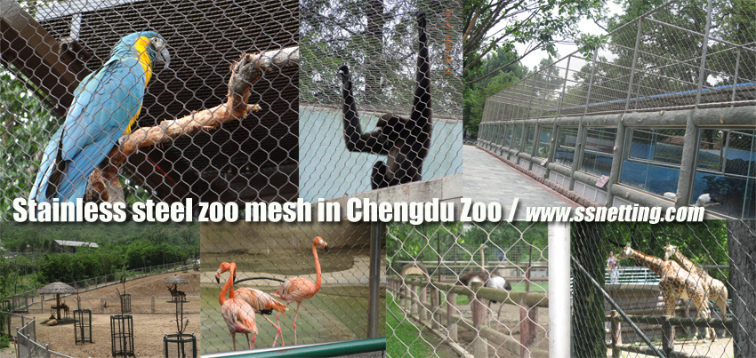 Malla del zoológico de acero inoxidable en el zoológico de Chengdu