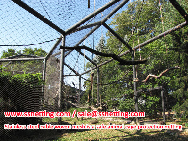 La malla tejida del cable de acero inoxidable es una red de protección de jaula de animales segura