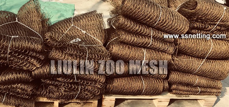 Cuerda de alambre de acero inoxidable de color bronce de malla tejida